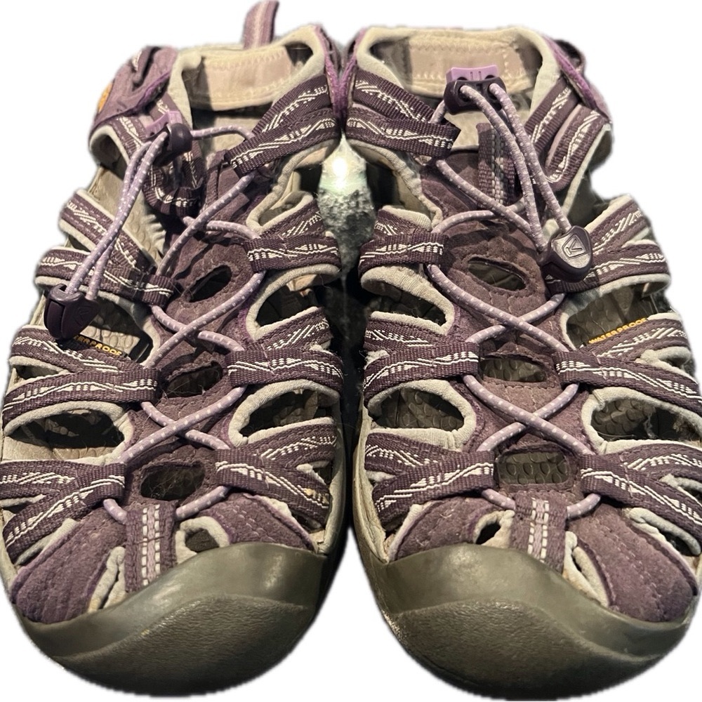Keen women’s Whisper sandal, purple and gray, size 9. Gently worn.